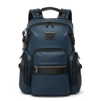 Tumi Alpha Bravo Navigation Backpack exp. Coated Canvas Navy
