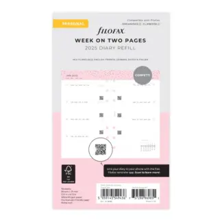 Filofax Personal 2025 Confetti week op 2 pagina's