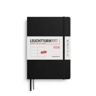 Leuchtturm1917 A5 Medium Weekly Planner 2026 hardcover Black