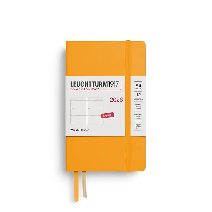 Leuchtturm1917 A6 Pocket Weekly Planner 2026 hardcover Rising Sun