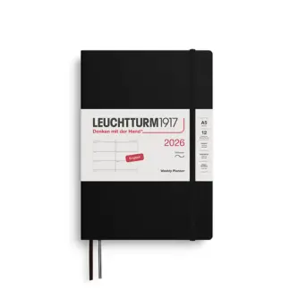 Leuchtturm1917 A5 Medium Weekly Planner 2026 softcover Black