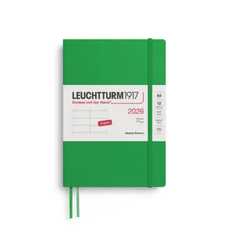 Leuchtturm1917 A5 Medium Weekly Planner 2026 softcover Spring Leaf