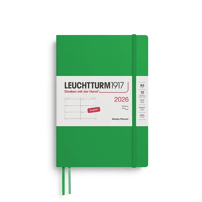 Leuchtturm1917 A5 Medium Weekly Planner 2026 softcover Spring Leaf