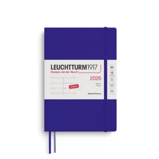 Leuchtturm1917 A5 Medium Weekly Planner 2026 softcover Ink