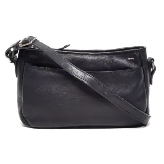 Berba Lucca Leren Dames Crossbodytas Navy
