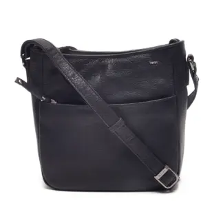 Berba Lucca Leren Dames Crossbodytas Navy