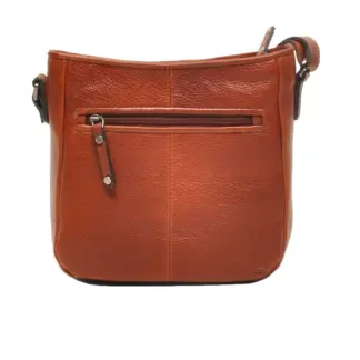 Berba Lucca Leren Dames Crossbodytas Brandy