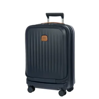 Bric's Taormina ultra-light 55cm cabin trolley with pocket Blue