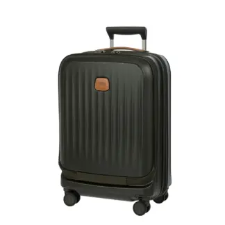 Bric's Taormina ultra-light 55cm cabin trolley with pocket Olive