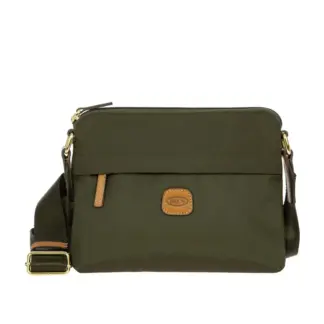 Bric's X Bag Small recycled fabric crossbody bag Olive
