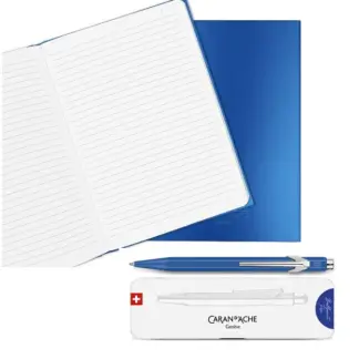 Caran d'Ache set Colormat-X Blue A5 Notitieboek en Balpen