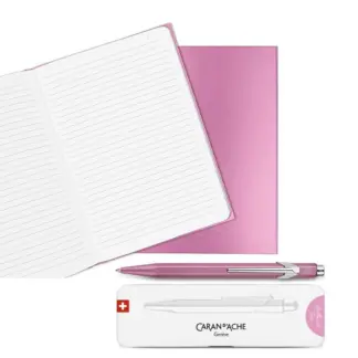 Caran d'Ache set Colormat-X Pink A5 Notitieboek en Balpen