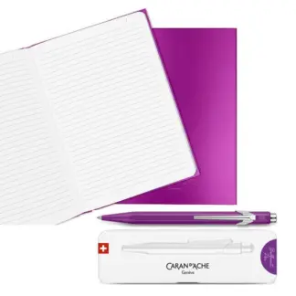 Caran d'Ache set Colormat-X Purple A5 Notitieboek en Balpen