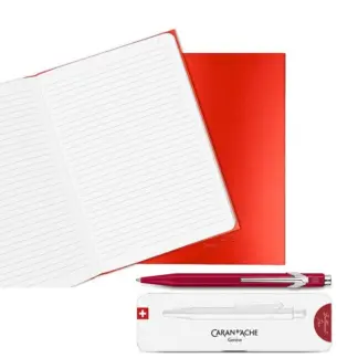 Caran d'Ache set Colormat-X Red A5 Notitieboek en Balpen