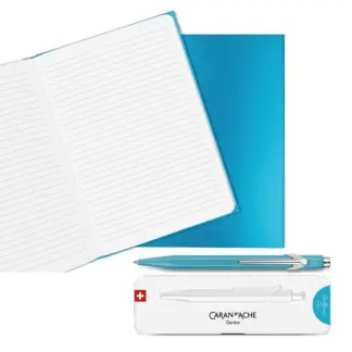Caran d'Ache set Colormat-X Turqouise A5 Notitieboek en Balpen