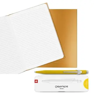 Caran d'Ache set Colormat-X Yellow A5 Notitieboek en Balpen