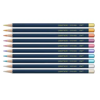 Caran d'Ache S.E. Cosmic Blue Metallic potloden set van 12