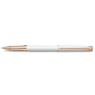 Caran d'Ache Léman Slim White / Rosé Gold rollerball