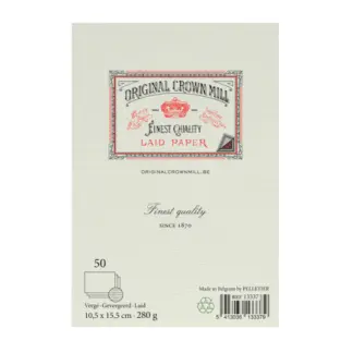 Crown Mill C6 Vergé Correspondentiekaartjes ivoorwit