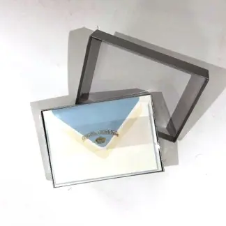 Crown Mill Set Correspondentiekaartjes met Enveloppen wit/ijsblauw