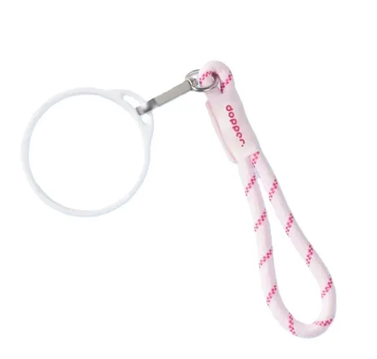 Dopper Travel Mug White Wrist Cord Cherry Pink