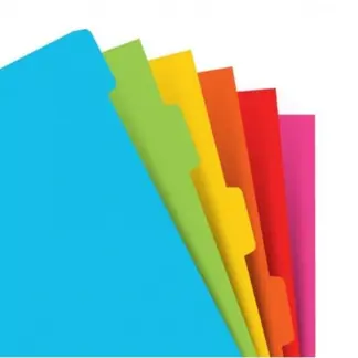 Filofax Personal index gekleurd, voor in de agenda-omslag
