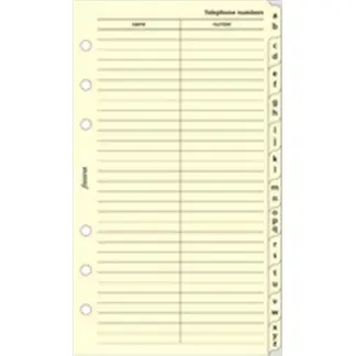Filofax Personal Cotton Cream A - Z index voor in de organiser
