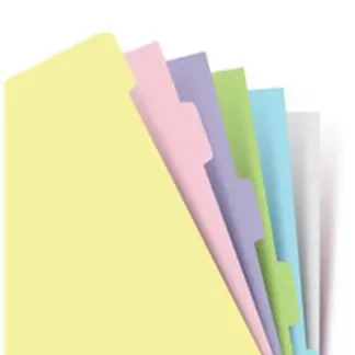 Filofax Personal index pastelkleurig, voor in de agenda-omslag