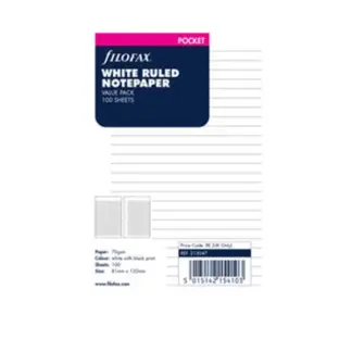 Filofax Pocket Wit gelinieerd papier voor in de agenda-omslag (100 vel)