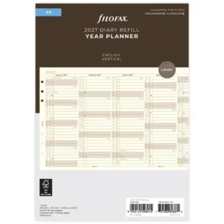 Filofax A5 2027 Year planner verticaal cotton cream