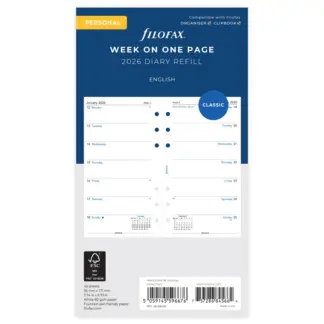 Filofax Personal 2026 week per pagina