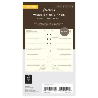 Filofax Personal 2026 week per pagina cotton cream