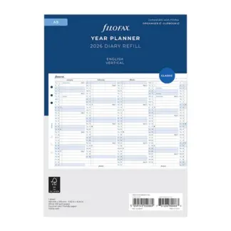 Filofax A5 2026 Year planner verticaal