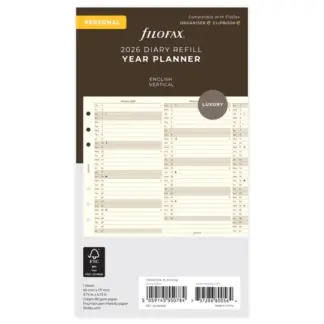 Filofax Personal 2026 Year planner verticaal cotton cream