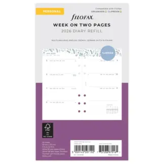 Filofax Personal Garden collectie 2026 week op 2 pagina's