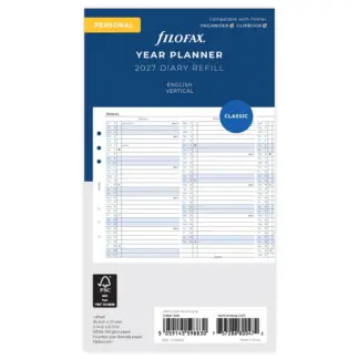 Filofax Personal 2027 Year planner verticaal