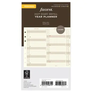 Filofax Personal 2027 Year planner verticaal cotton cream