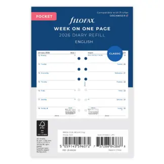 Filofax Pocket 2026 wit 1 week per pagina