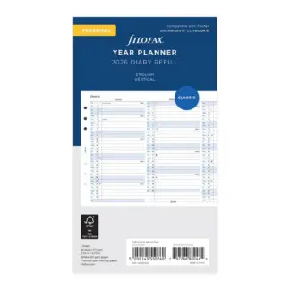 Filofax Personal 2026 Year planner verticaal