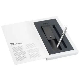 Lamy Econ Brushed Metal set met leder etui