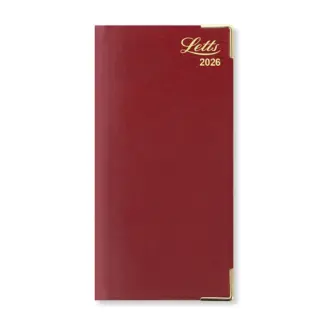 Letts of London Lexicon Slim Week to View Diary with Appointments 2026 Burgundy