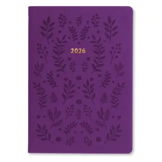 Letts of London A5 Woodland 2026 week to view agenda Purple