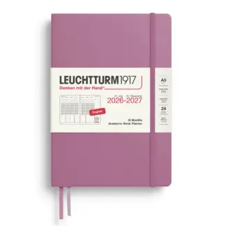 Leuchtturm1917 A5 Medium Academic Week Planner 2026/2027 (18 mnds) hardcover Dusty Rose