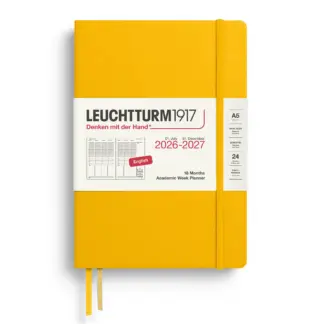 Leuchtturm1917 A5 Medium Academic Week Planner 2026/2027 (18 mnds) hardcover Sunflower