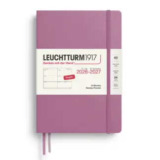 Leuchtturm1917 A5 Medium Weekly Planner 2026/2027(18 mnds) hardcover Dusty Rose