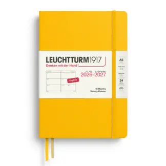 Leuchtturm1917 A5 Medium Weekly Planner 2026/2027(18 mnds) hardcover Sunflower