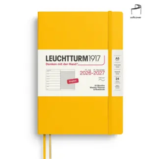 Leuchtturm1917 A5 Medium Weekly Planner & Notebook 2026/2027 (18 mnds) softcover Sunflower