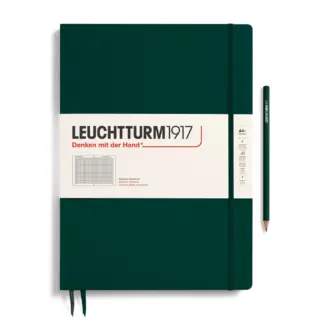 Leuchtturm1917 A4+ Master Slim Squared/Geruit Forest Green
