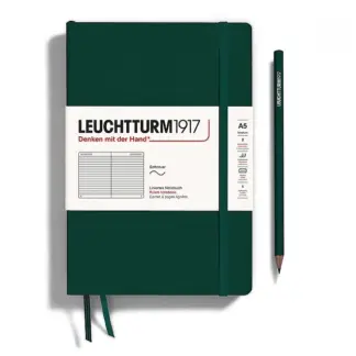 Leuchtturm1917 A5 Medium Notitieboek ruled Natural Colours softcover Forest Green