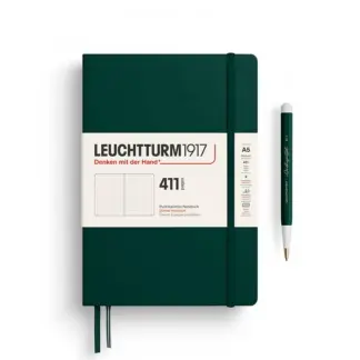 Leuchtturm1917 A5 Medium hardcover Notebook 411 dotted Forest Green